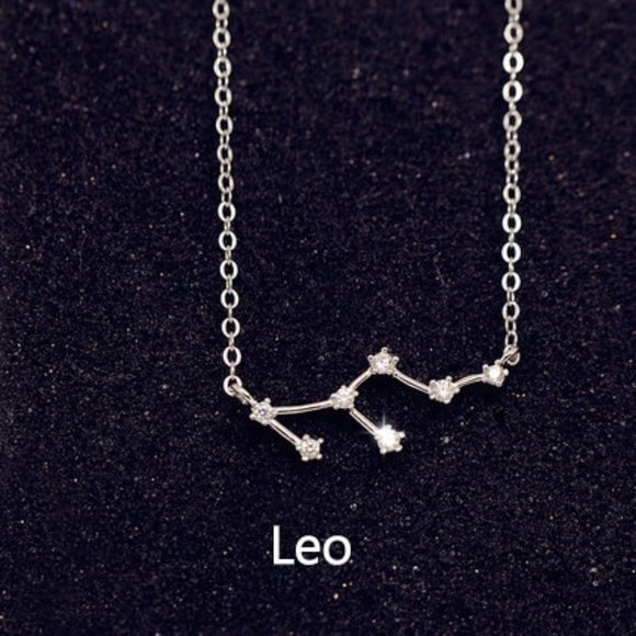 Jewelry - 925 Sterling Silver Diamond Zodiac Necklace--Leo